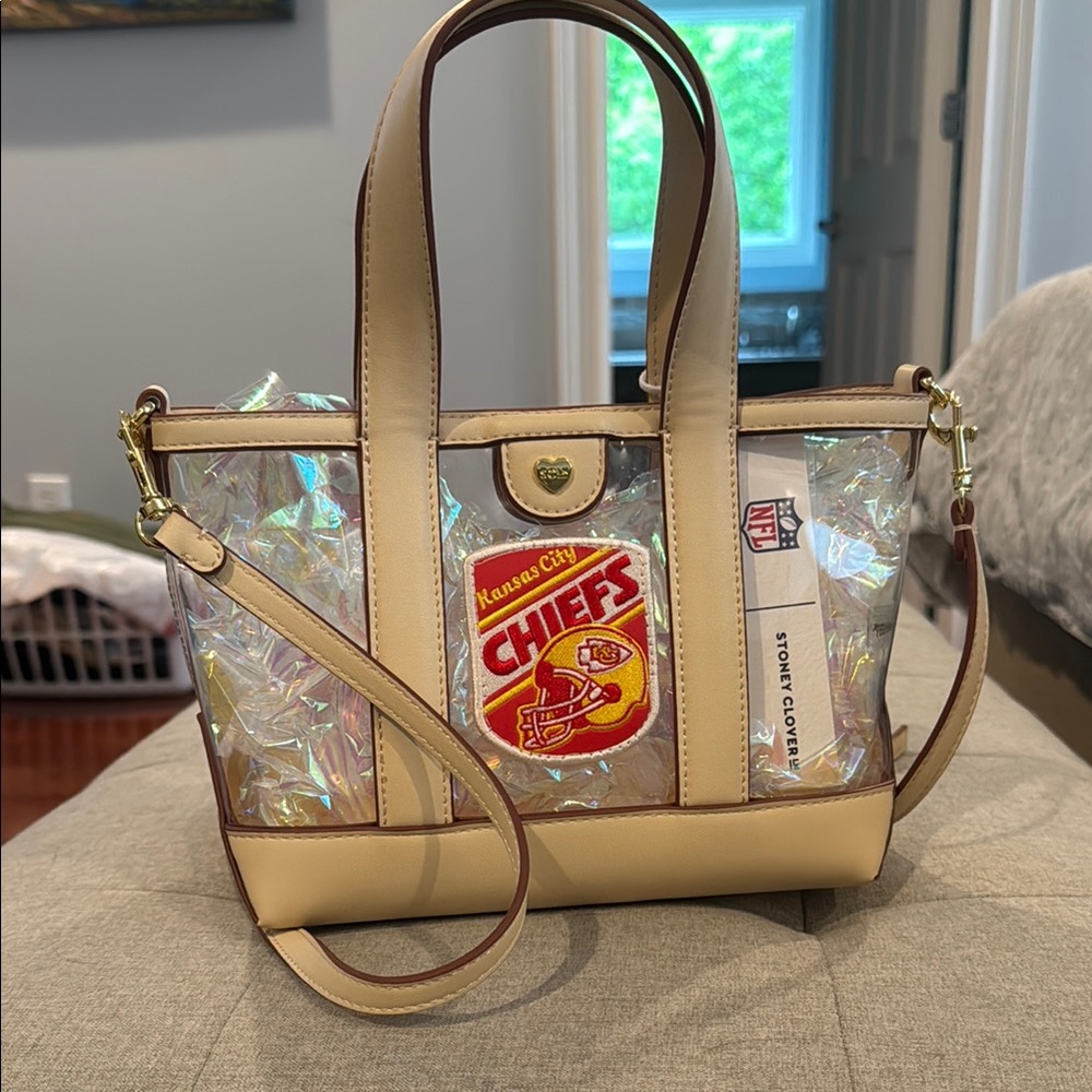 Taylor Swift fans!!! Kansas City Chiefs Tan and Cream Tote Bag